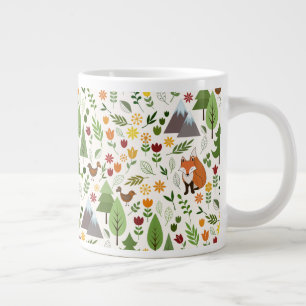 Skandinavischer Stil Illustrationen auf Crememuste Jumbo-Tasse