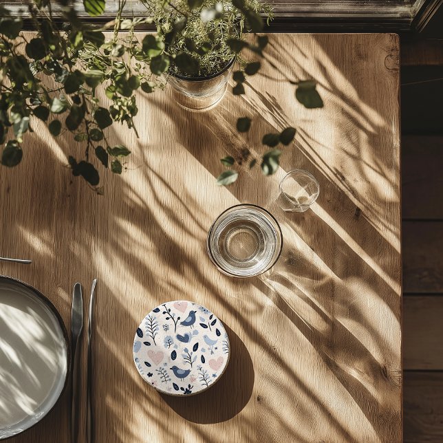 Skandinavischer Vogel- und Blumengestein Untersetz Getränkeuntersetzer (Von Creator hochgeladen)