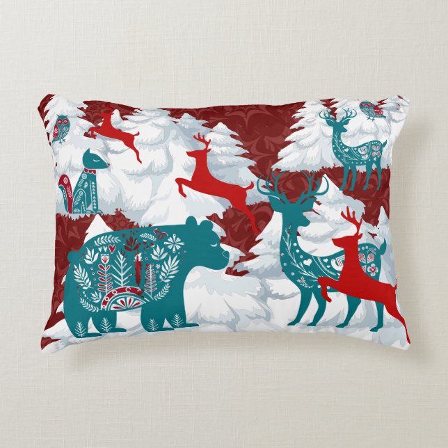 Skandinavischer Weihnachtsakzent Pillow Dekokissen (Vorderseite)