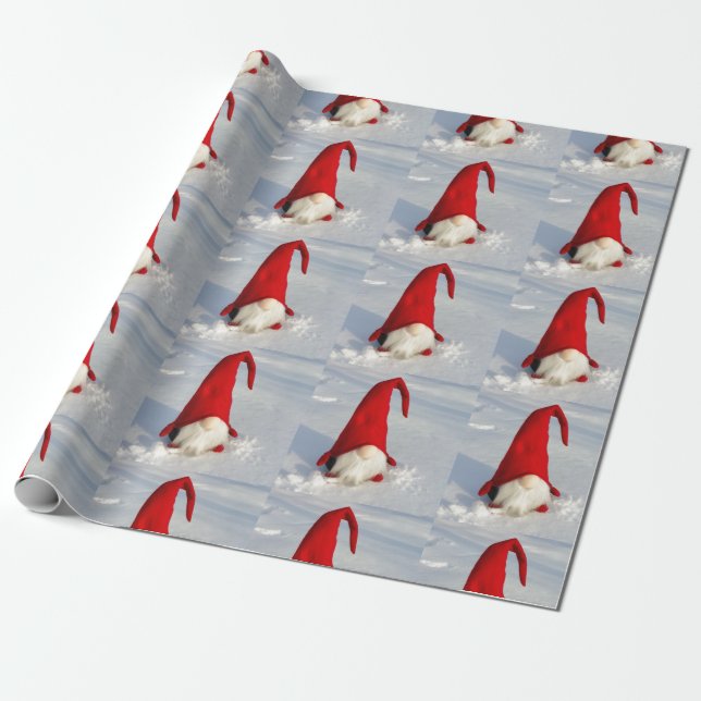 Skandinavischer WeihnachtsGnome Geschenkpapier (Ungerollt)