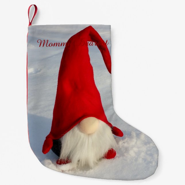 Skandinavischer WeihnachtsGnome Kleiner Weihnachtsstrumpf (Vorderseite)