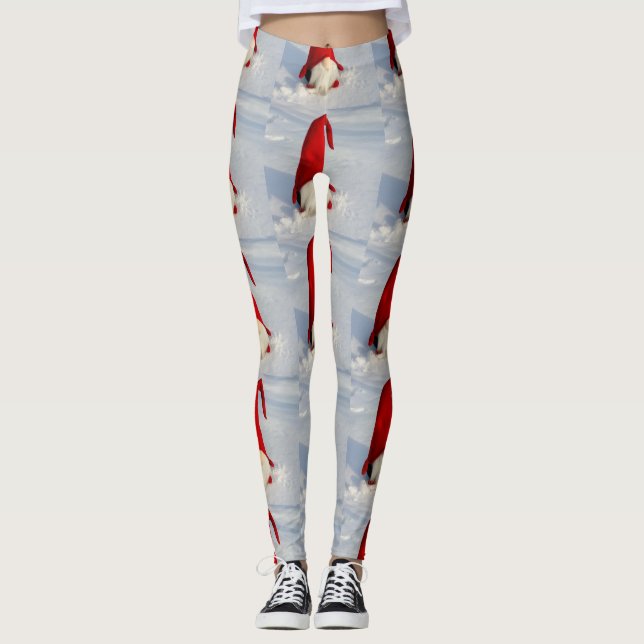 Skandinavischer WeihnachtsGnome Leggings (Vorderseite)
