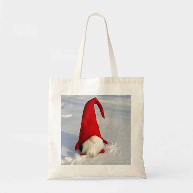 Skandinavischer WeihnachtsGnome Tragetasche (Vorne)