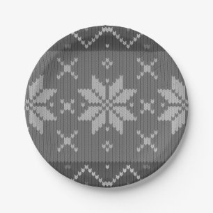 Skandinavischer Weihnachtsmann Strick Eleganter Gr Pappteller