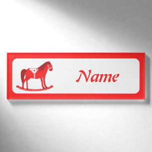 Skandinavischer Weihnachtsrockpferd-Individuelle N Namenschild