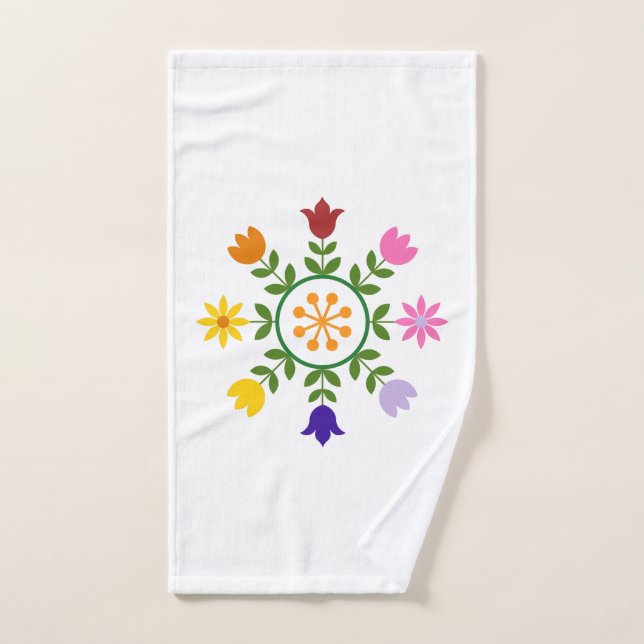 Skandinavisches Art-Blumen-Rad Handtuch (Handtuch)