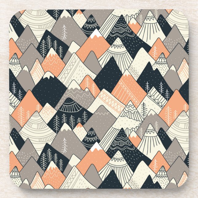 Skandinavisches Art-Gebirgsmuster Getränkeuntersetzer (Vorderseite)