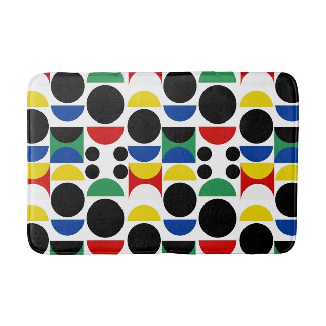 Skandinavisches Bauhaus Mid Century Muster Badematte (Vorderseite)