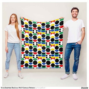 Skandinavisches Bauhaus Mid Century Muster Fleecedecke