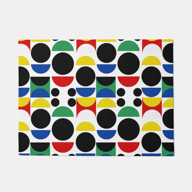 Skandinavisches Bauhaus Mid Century Muster Fußmatte (Vorderseite)