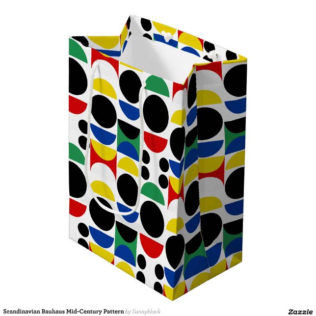 Skandinavisches Bauhaus Mid Century Muster Mittlere Geschenktüte (Von Creator hochgeladen)