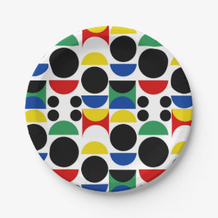 Skandinavisches Bauhaus Mid Century Muster Pappteller