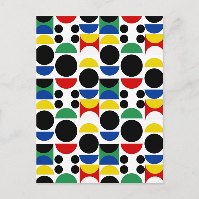 Skandinavisches Bauhaus Mid Century Muster Postkarte (Vorderseite)
