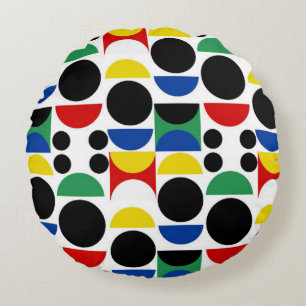 Skandinavisches Bauhaus Mid Century Muster Rundes Kissen