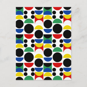 Skandinavisches Bauhaus-Muster aus der Mitte des J Postkarte