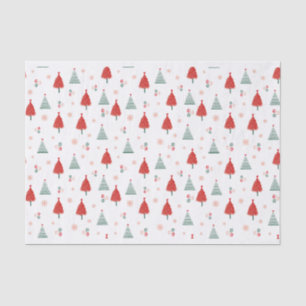 skandinavisches Baummuster farbenfrohe Weihnachtsf Seidenpapier