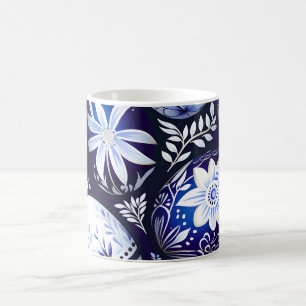 Skandinavisches blaues Osterei-Frühlingsblumenmust Kaffeetasse
