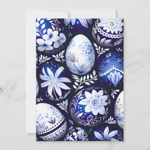 Skandinavisches blaues Osterei-Frühlingsflorales Ankündigung
