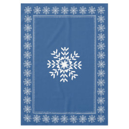 Skandinavisches Blaues Schneeflockenmuster Tischdecke
