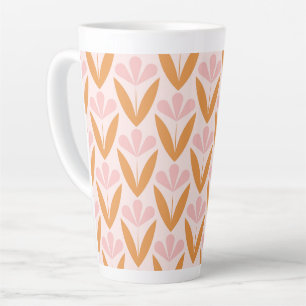 Skandinavisches Blumenmuster,Retro-Stil,Mitte des Milchtasse
