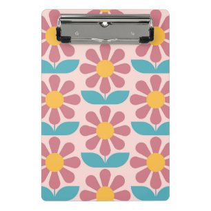Skandinavisches Blumenmuster,Retro-Stil,Mitte des Mini Klemmbrett
