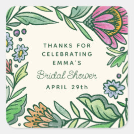 Skandinavisches Brautparty Quadratischer Aufkleber