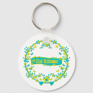 skandinavisches Design, Glad midsommar Schlüsselanhänger