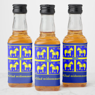 skandinavisches Design, Personalisiert Glad Midsom Alkoholflaschenetikett