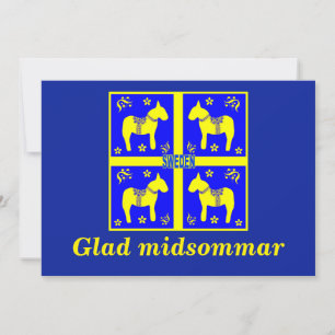 skandinavisches Design, Personalisiert Glad Midsom Einladung