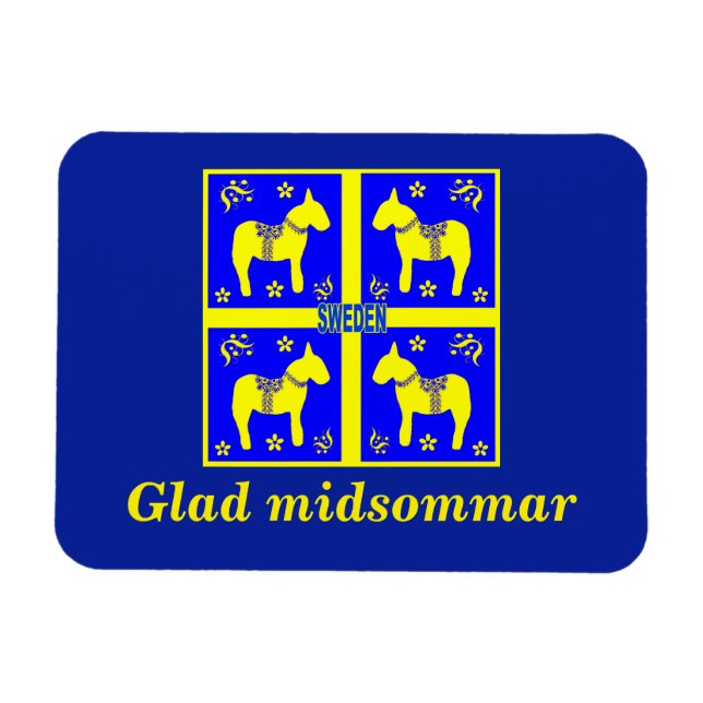 skandinavisches Design, Personalisiert Glad Midsom Magnet (Horizontal)