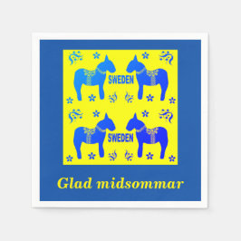 skandinavisches Design, Personalisiert Glad Midsom Serviette