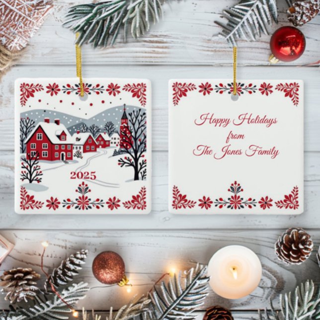 Skandinavisches Dorf Keramikornament (Von Creator hochgeladen)