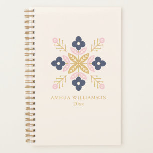 Skandinavisches florales Muster personalisierter N Planer