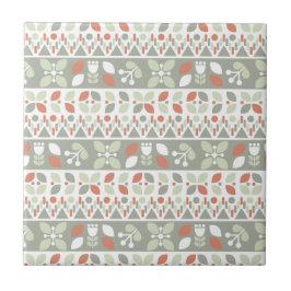 Skandinavisches florales Volkskunst-Designmuster Fliese