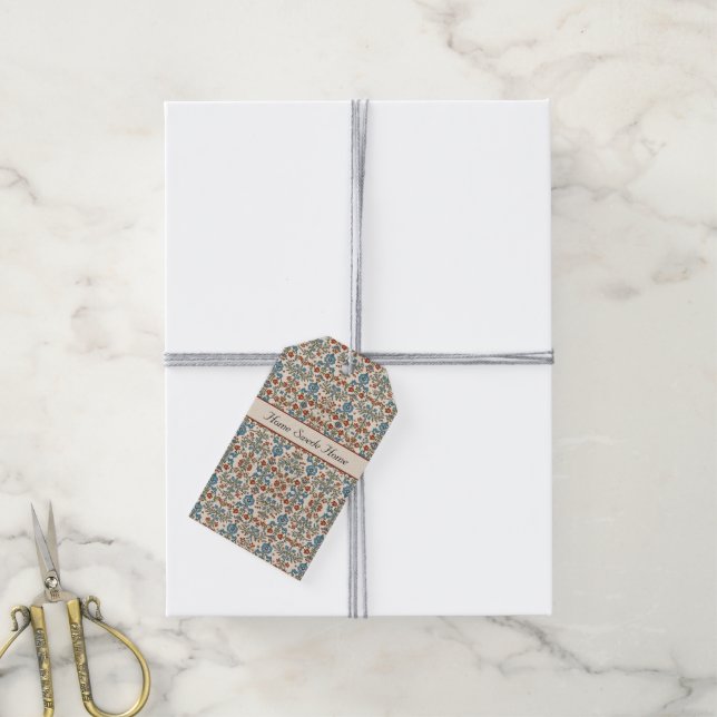 Skandinavisches Folkloredesign - Blume individuell Geschenkanhänger (Mit Garn)