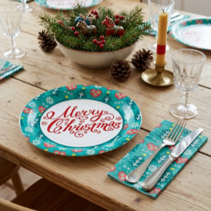 Skandinavisches Frohe Weihnachten Pappteller
