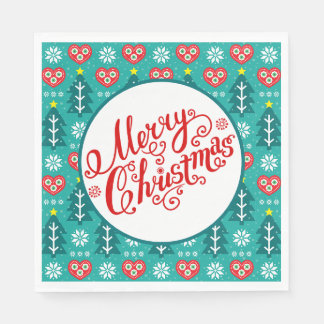 Skandinavisches Frohe Weihnachten Serviette