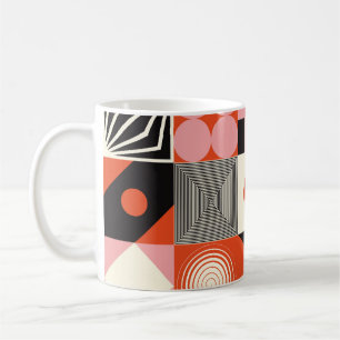 Skandinavisches Geometrisches: Farbige Kunstmuster Kaffeetasse
