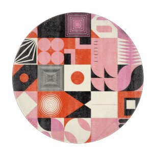 Skandinavisches Geometrisches: Farbige Kunstmuster Schneidebrett