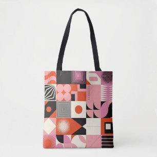 Skandinavisches Geometrisches: Farbige Kunstmuster Tasche