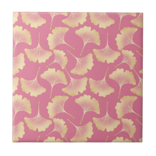 Skandinavisches Gold-Ginkgo-Botanisches Rosa-Muste Fliese