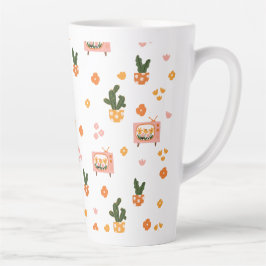 Skandinavisches Haus TV Nahtloses Muster Milchtasse