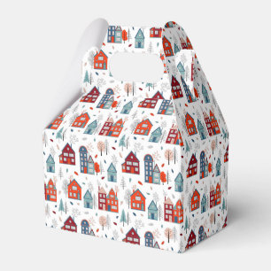 Skandinavisches Haus-Volkskunst-Muster Geschenkschachtel
