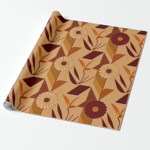 Skandinavisches Herbstblumenmuster Geschenkpapier