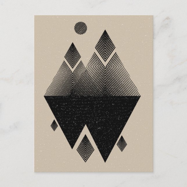 skandinavisches Inspiriertes Dreieck-Design Postkarte (Vorderseite)
