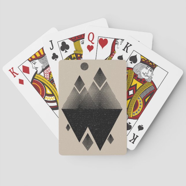 skandinavisches Inspiriertes Dreieck-Design Spielkarten (Rückseite)