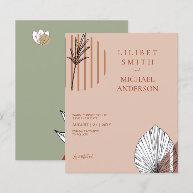 Skandinavisches Japandi - Abstrakte Formen SAVE TH (Vorne/Hinten)