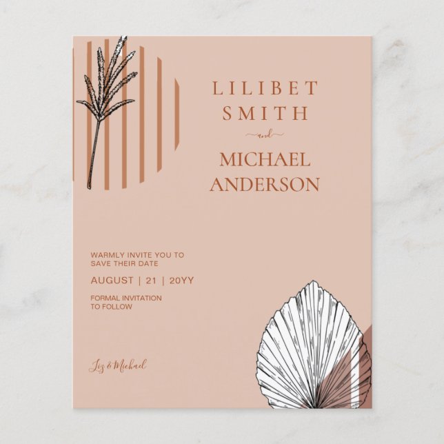 Skandinavisches Japandi - Abstrakte Formen SAVE TH Flyer (Vorne)