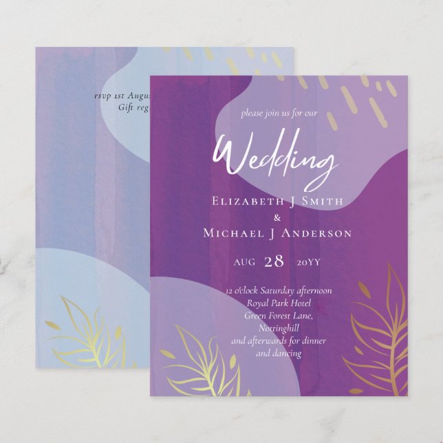 Skandinavisches Japandi Moderne Abstrakte Hochzeit (Vorne/Hinten)