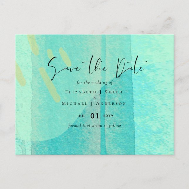 Skandinavisches Japandi Moderne Abstrakte Hochzeit Postkarte (Vorderseite)